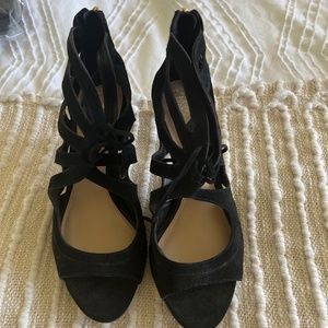 Vince Camino Black Suede Leather Sandals